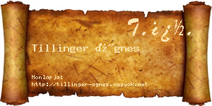 Tillinger Ágnes névjegykártya